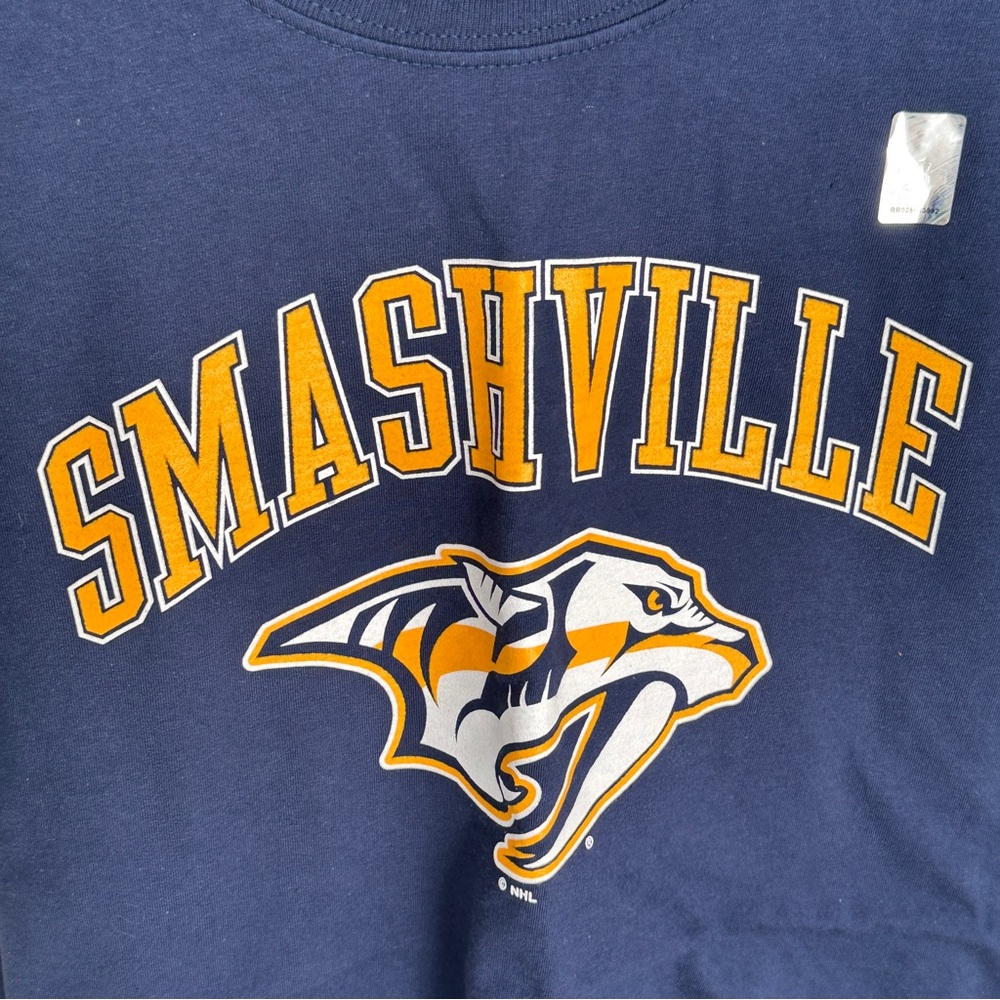 Hanes Nashville Predators Smashville Graphic Tee Short Sleeve Shirt Navy Size XL - Picture 6 of 9